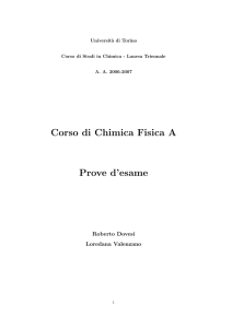 Corso di Chimica Fisica A Prove d`esame