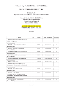 2013 - Dipartimento di Scienze fisiche, informatiche e matematiche