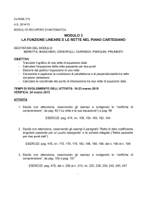 modulo 3 la funzione lineare e le rette nel piano cartesiano