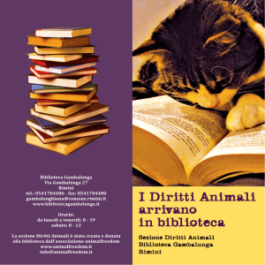 I Diritti Animali arrivano in biblioteca