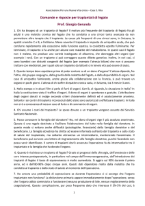 Domande e risposte per trapiantati di fegato Prof. Giorgio Gerunda