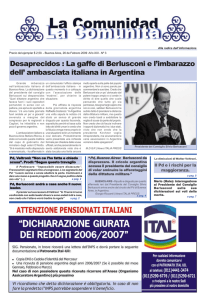Desaprecidos : La gaffe di Berlusconi e l`imbarazzo dell` ambasciata