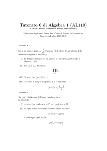 Tutorato 6 di Algebra 1 (AL110)