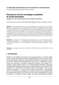Pensare la crisi tra sociologia e politiche di social innovation