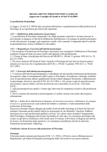 REGOLAMENTO TIROCINIO POST LAUREA approvato CdF n.69