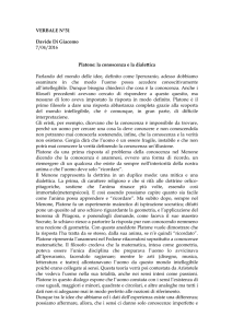 VERBALE N°31 Davide Di Giacomo 7/04/2016 Platone: la