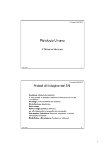 Fisiologia Umana Metodi di Indagine del SN