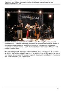 Ripartono i corsi di Siena Jazz, la prima università italiana (e