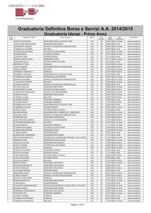 Graduatoria Definitiva Borse e Servizi AA 2014/2015