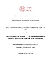 la responsabilità civile della struttura sanitaria per danno da