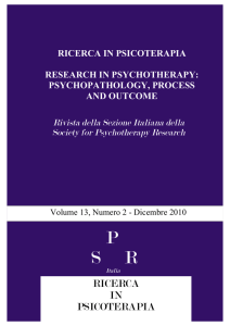 ricerca in psicoterapia research in psychotherapy