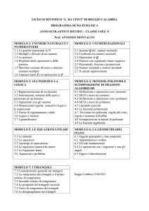 LICEO SCIENTIFICO “L. DA VINCI” DI REGGIO CALABRIA