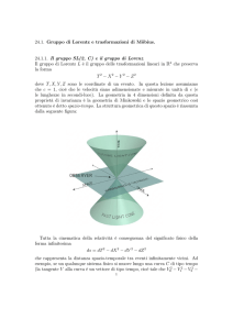 e il gruppo di Lorenz. Il gruppo di Lorentz L è