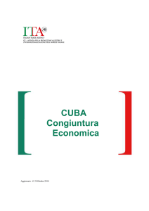 Congiuntura economica Cuba secondo semestre 2014