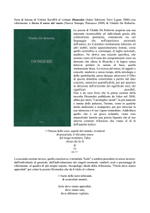 Nota di lettura di Valeria Serofilli al volume Diomedee (Joker