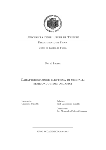Universit`a degli Studi di Trieste Caratterizzazione elettrica di
