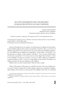 alcuni lineamenti del nichilismo (e qualche spunto di