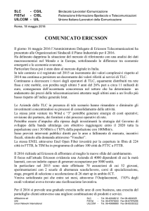 COMUNICATO ERICSSON - Fistel Cisl Campania
