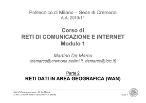 Corso di RETI DI COMUNICAZIONE E INTERNET