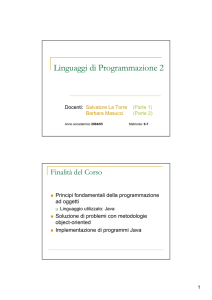 Linguaggi di Programmazione 2 - Dipartimento di Informatica