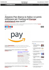 Amazon Pay sbarca in Italia e si potrà utilizzare per Vueling ed