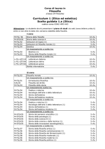 Filosofia Curriculum 1 (Etica ed estetica) Scelta guidata 1.a (Etica)
