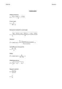 FORMULARIO Media aritmetica:   ̅ =   1  1 +   2  2 + ⋯+