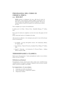 PROGRAMMA DEL CORSO DI CHIMICA FISICA a.a. 2016