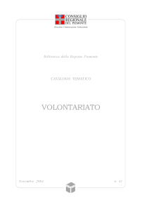 Volontariato - Consiglio regionale del Piemonte