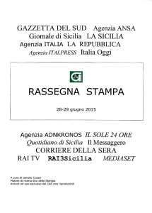 RASSEGNA STAMPA - Consorzio per le Autostrade Siciliane
