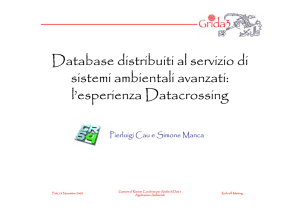 Database distribuiti al servizio di sistemi ambientali avanzati: l