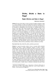 Diritto, Eticità e Stato in Hegel