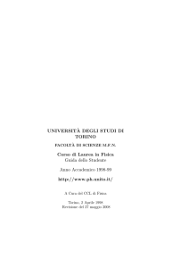 UNIVERSIT`A DEGLI STUDI DI TORINO Corso di Laurea in Fisica