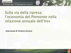 Sulla via della ripresa: l`economia del Piemonte nella relazione