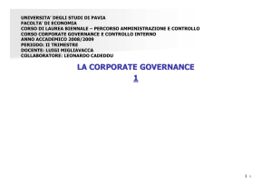 la corporate governance 1 - Università degli studi di Pavia