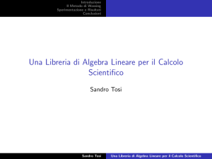 Una Libreria di Algebra Lineare per il Calcolo