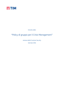 Policy di gruppo per il Crisis Management