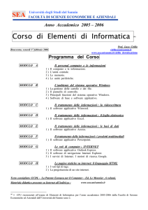 Corso di Elementi di Informatica (•)