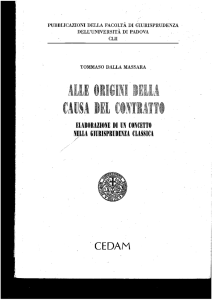 Alle origini della causa del contratto