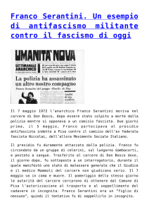 Franco Serantini. Un esempio di antifascismo militante contro il