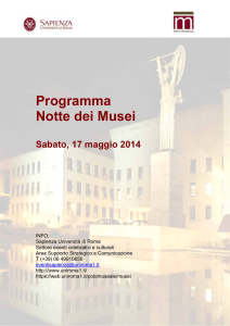 Programma Sapienza Notte dei Musei 2014