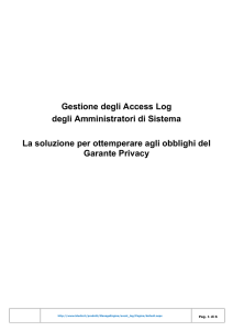 Gestione degli Access Log degli Amministratori di