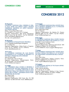 congressi 2012 - Giornale Italiano di Ortopedia e Traumatologia