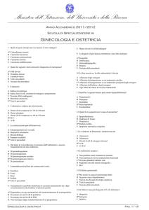 Scuola Specializzazione Ginecologia e Ostetricia Test 2011 2012