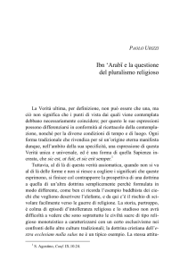 Paolo Urizzi, Ibn `Arabī e la questione del pluralismo religioso