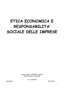 etica economica e responsabilita` sociale delle imprese