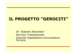 Il progetto "gerociti" - Azienda Ospedaliero