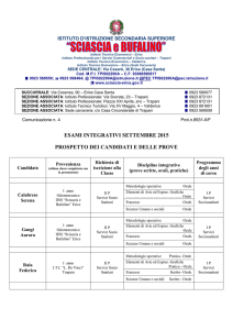 esami integrativi settembre 2015 prospetto dei candidati e delle prove