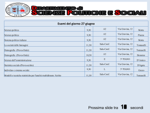 Diapositiva 1 - Dipartimento di Scienze politiche e sociali