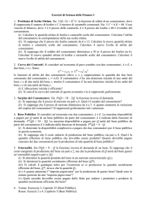 Esercizi di Scienza delle Finanze I 1. Problema di